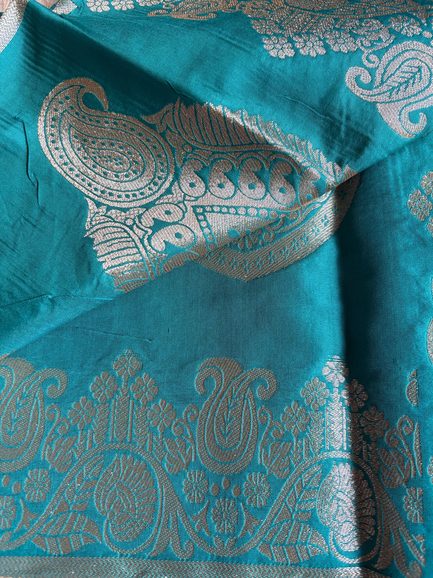 Teal Blue Soft Silk Saree