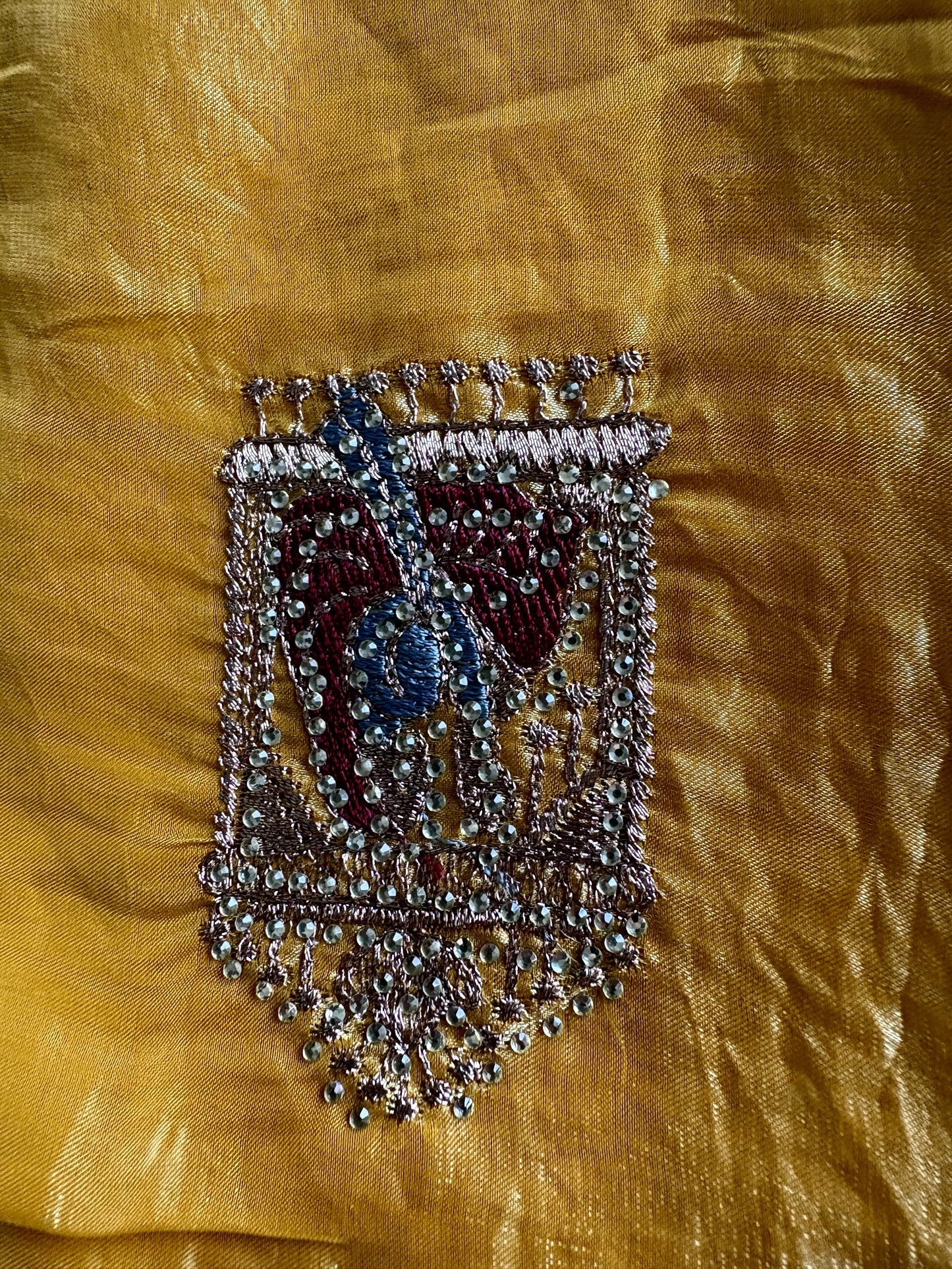 Mustard Gold soft pure Tissue Saree