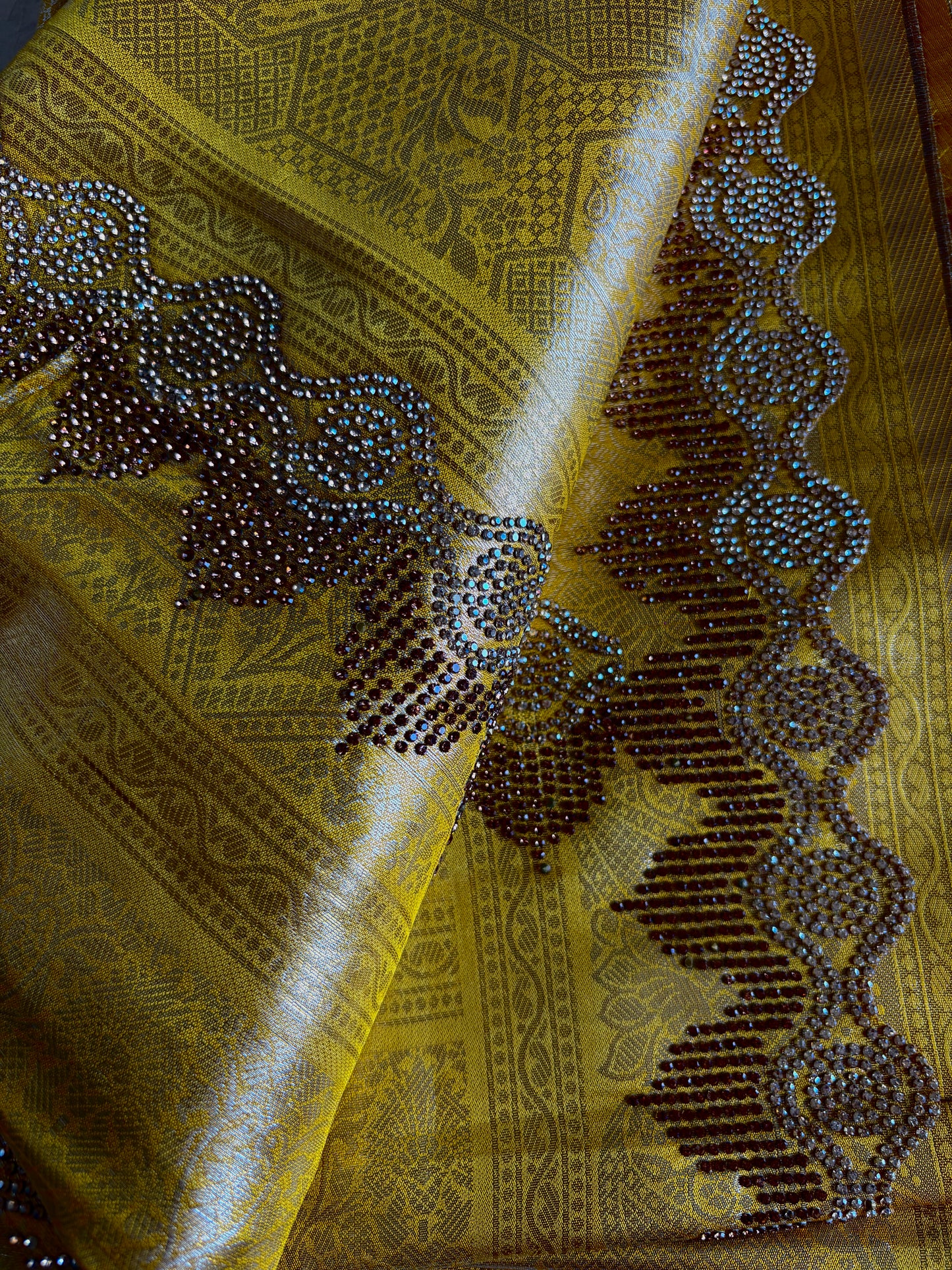 Antique Gold Pure silk Saree