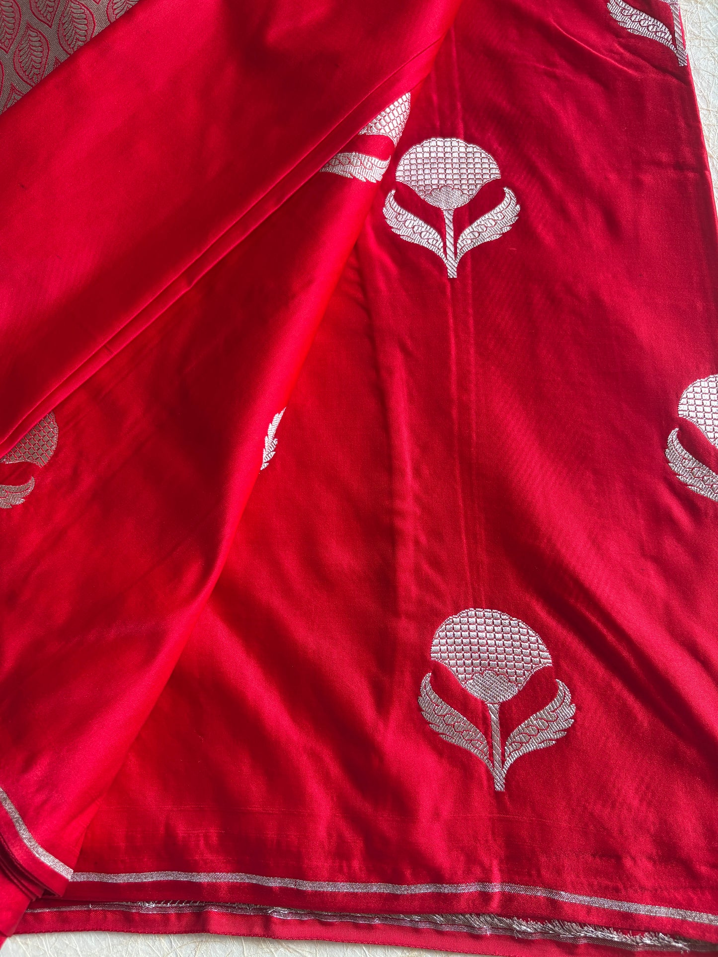 Bridal Red / Sindoor Pure Banarasi Silk Saree