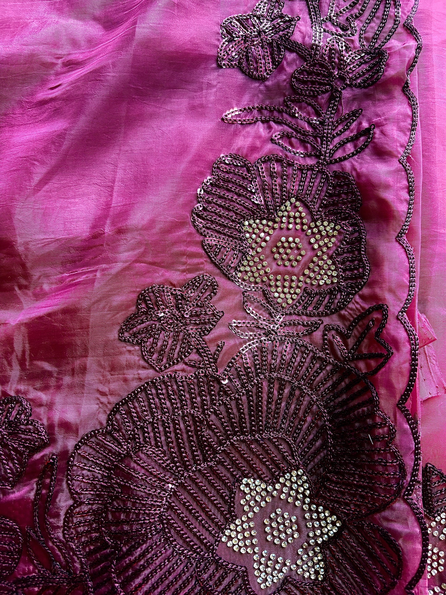 Onion Pink Pure Organza Saree