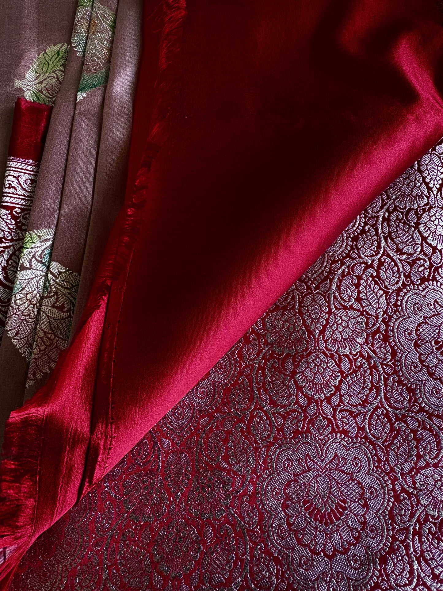 Cocoa Brown Katan Pure Banarasi Mushroom Silk Saree