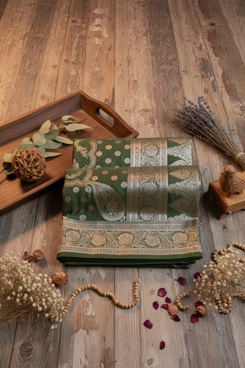 Light Green Soft  Silk Saree