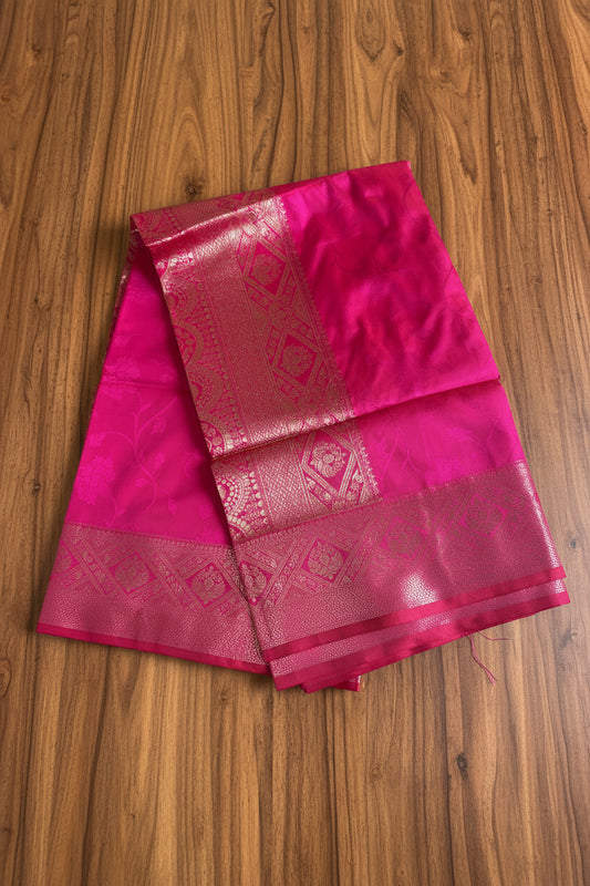 Rani Pink Soft Silk Saree