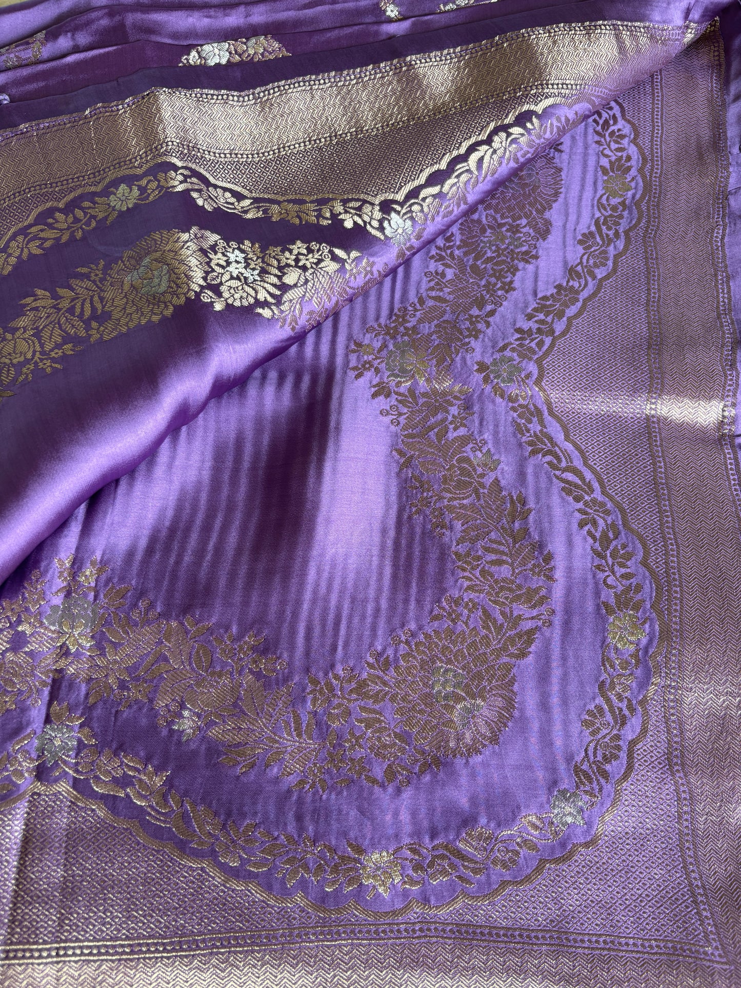 Jamuni Purple / Royal Violet Pure Banarasi  Silk Saree