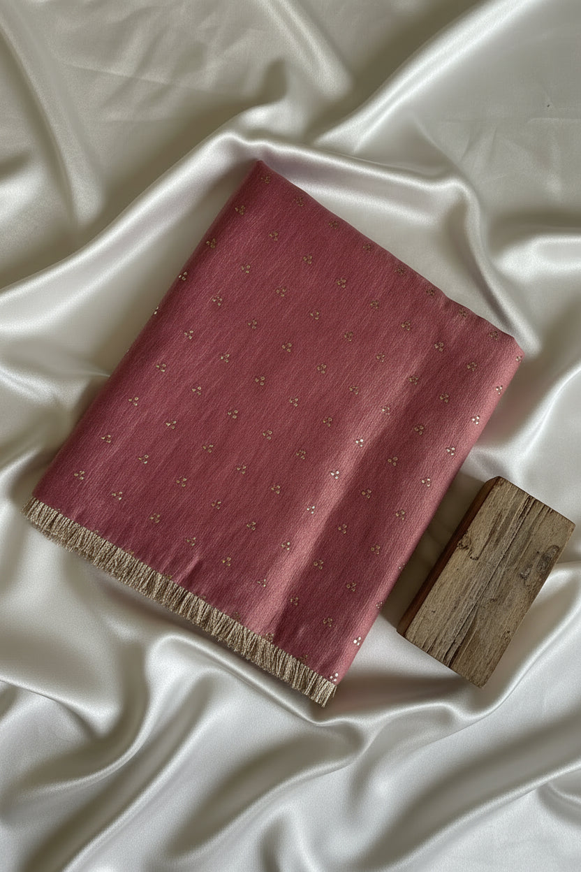 Wine/Maroon Pure Tissue Silk Saree