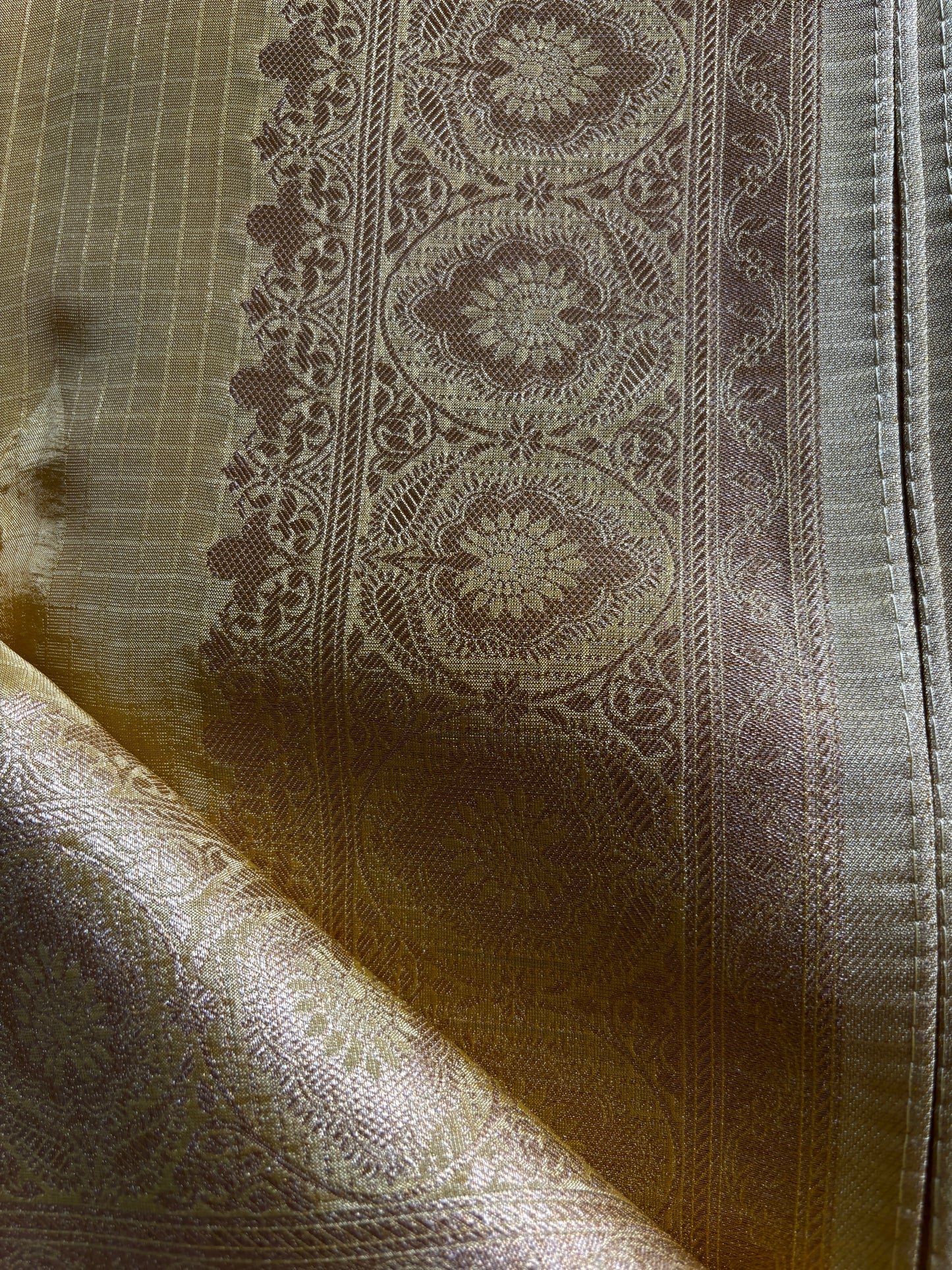 Full Antique Gold Pure Banarasi Silk Saree