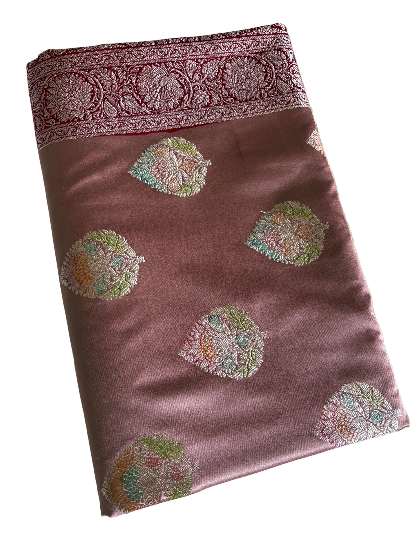 Cocoa Brown Katan Pure Banarasi Mushroom Silk Saree