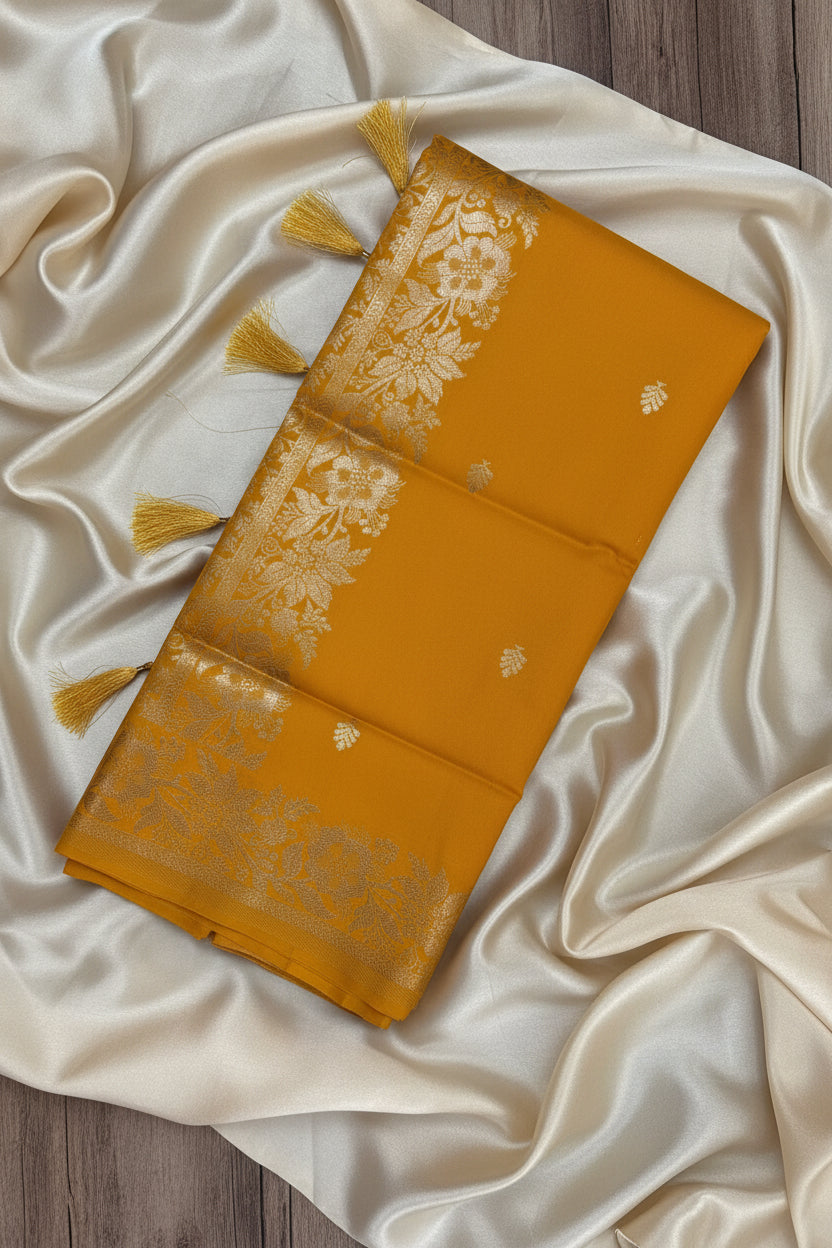 Haldi Mustard Yellow Soft Silk