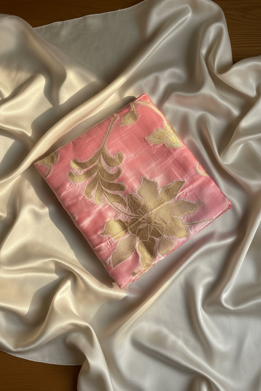 Onion Pink / Dusty Mauve Pure Banarasi Silk Saree