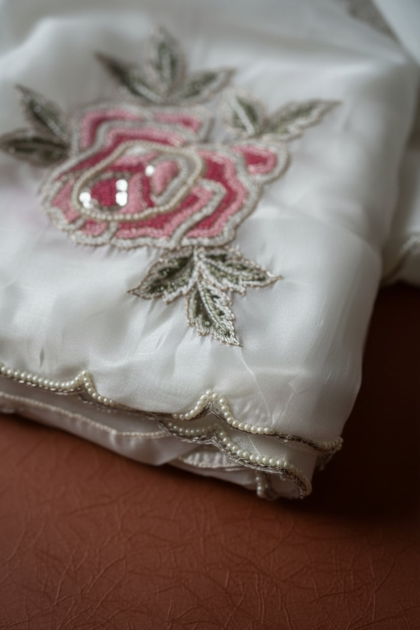 Off white Pure Tissue Silk Saree With Stitched Blouse