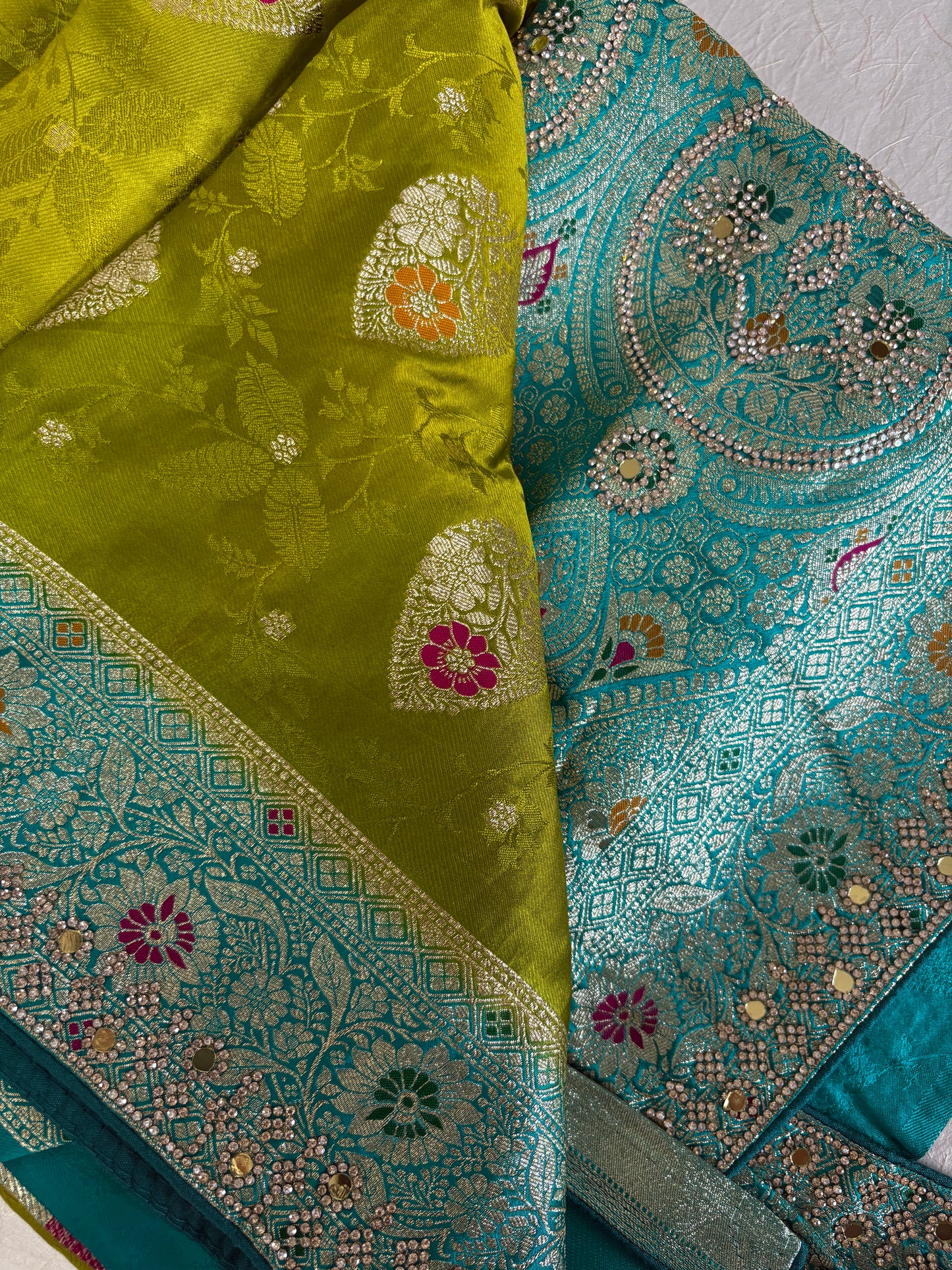 Mustard Yellow Banarasi Saree