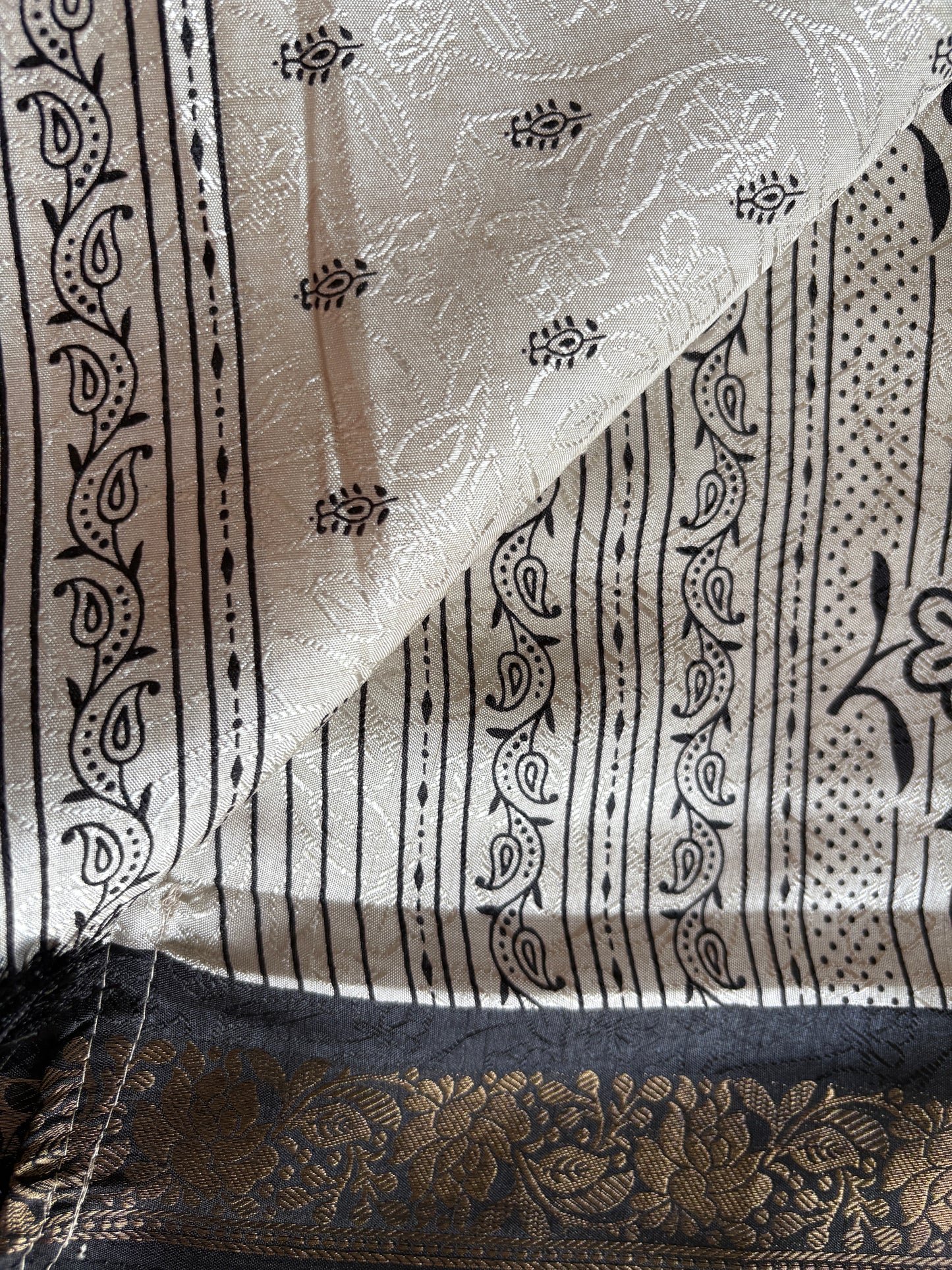 Off-White  Silk Saree