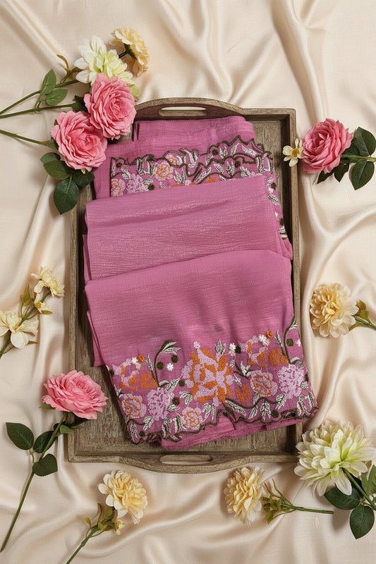Crunchy Pure Chiffon Saree