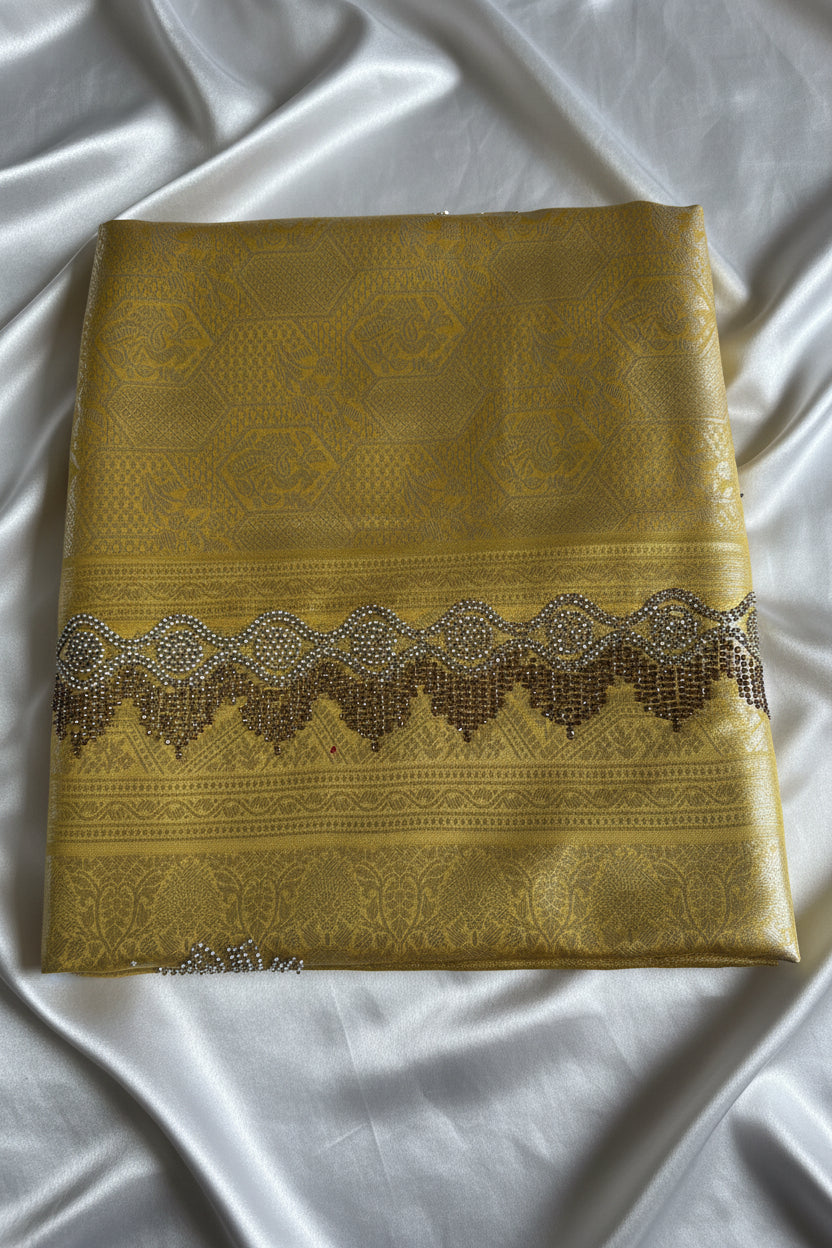Antique Gold Pure silk Saree
