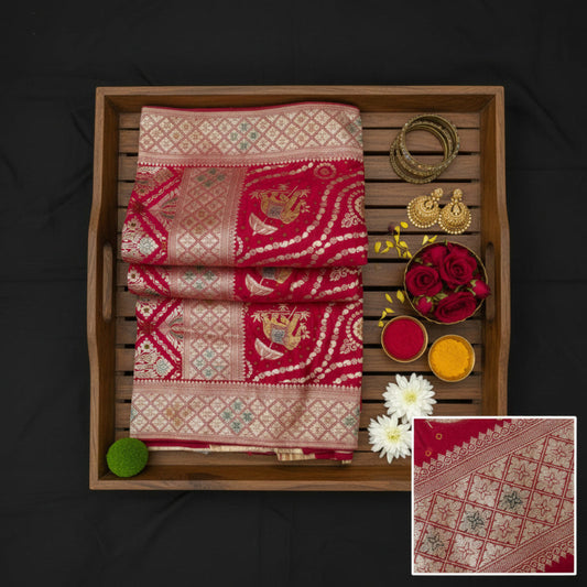 Maroon Banarasi Silk Saree