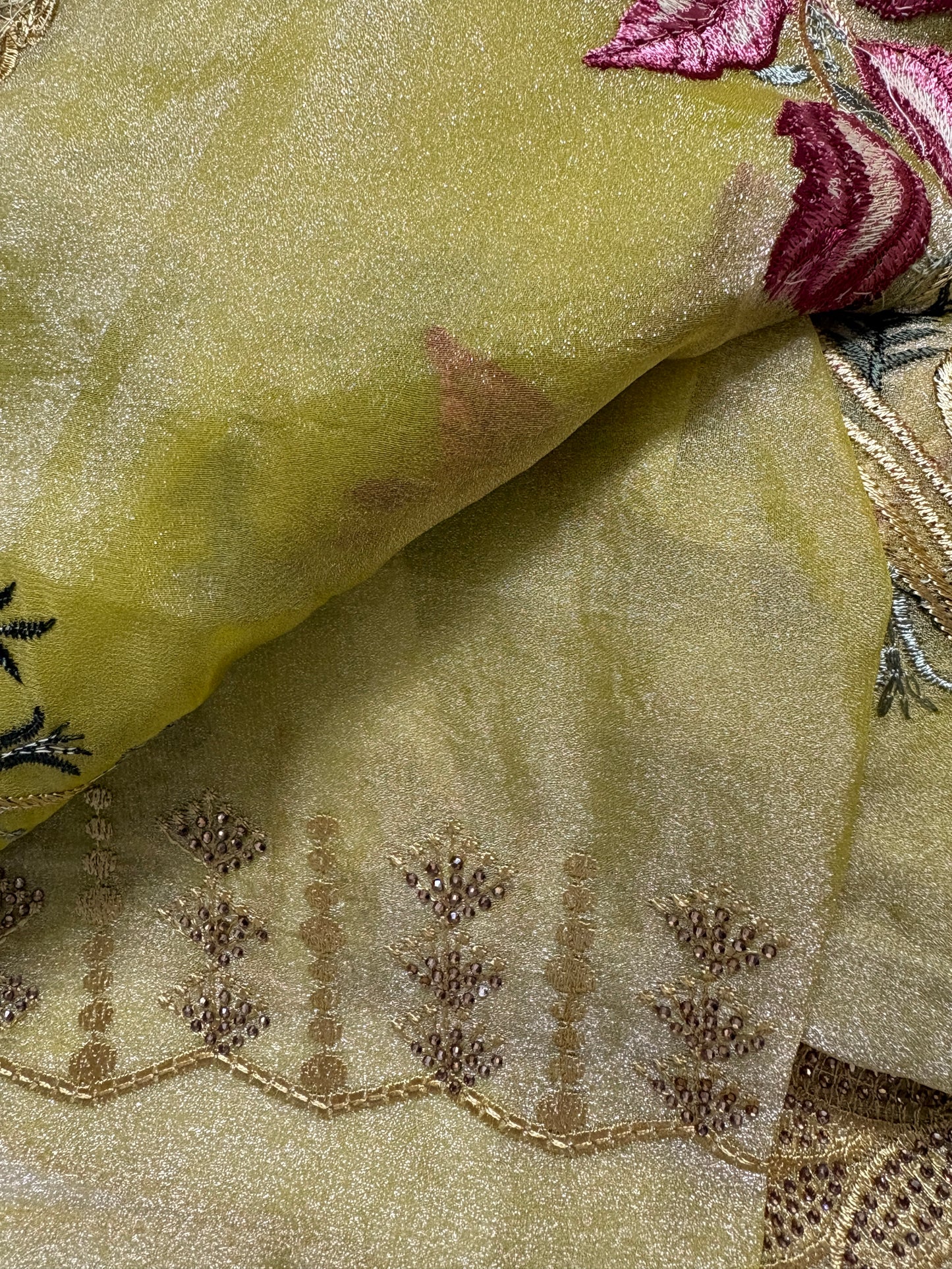 Mustard Gold Tissue Saree