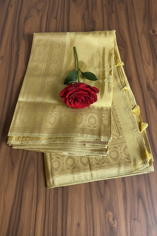 Full Antique Gold Pure Banarasi Silk Saree