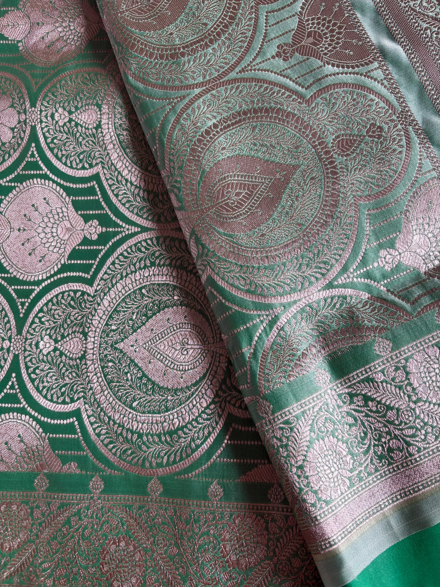 Mint Green Banarasi Silk Saree
