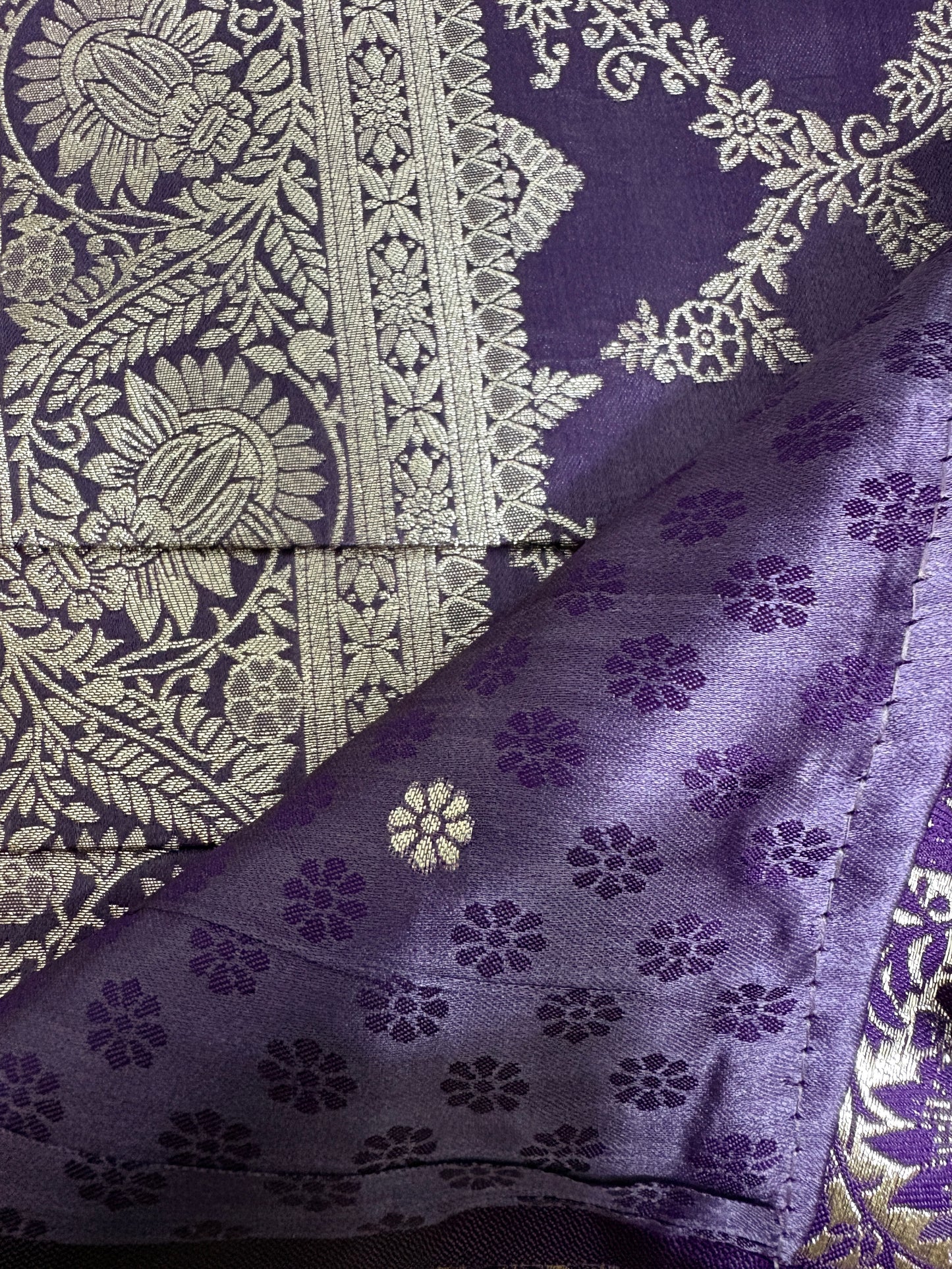 Lavender Banarasi Saree