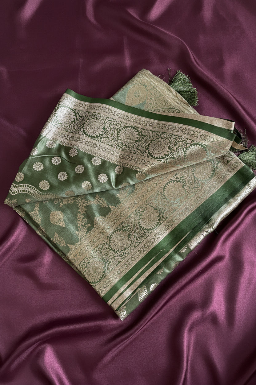 Light Green Soft  Silk Saree