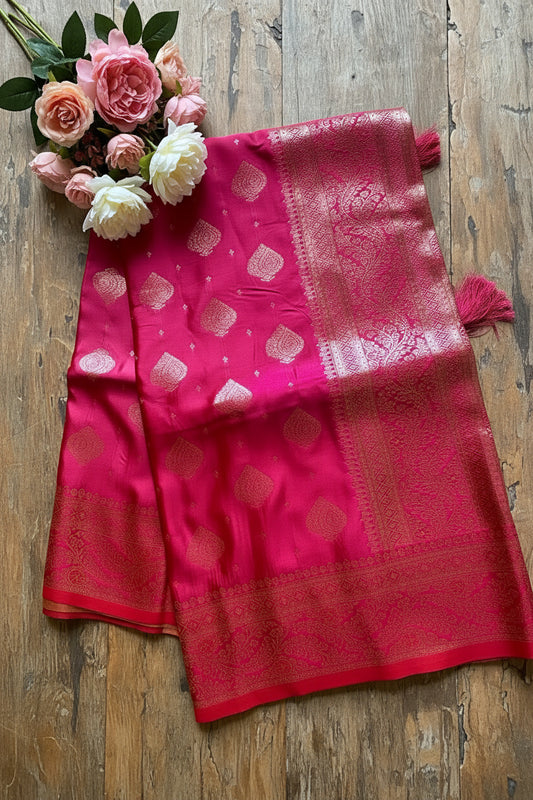 Rani Pink Soft Silk Saree