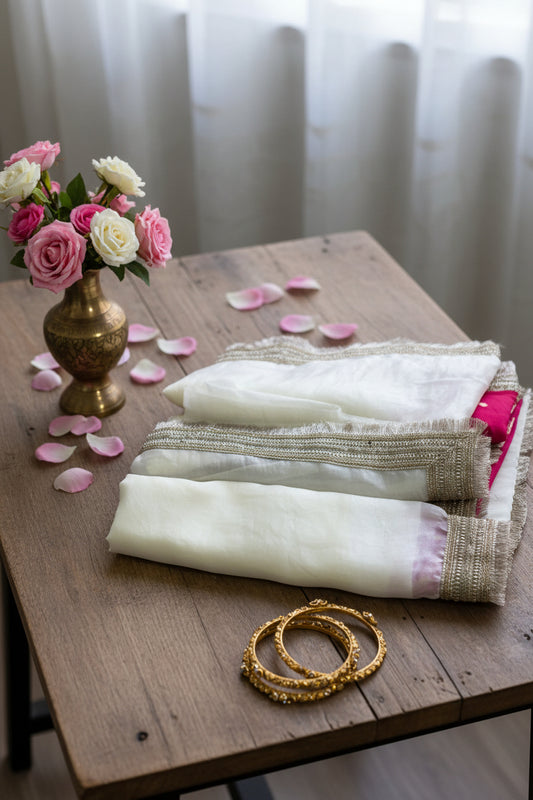 Banarasi White tissue silk saree