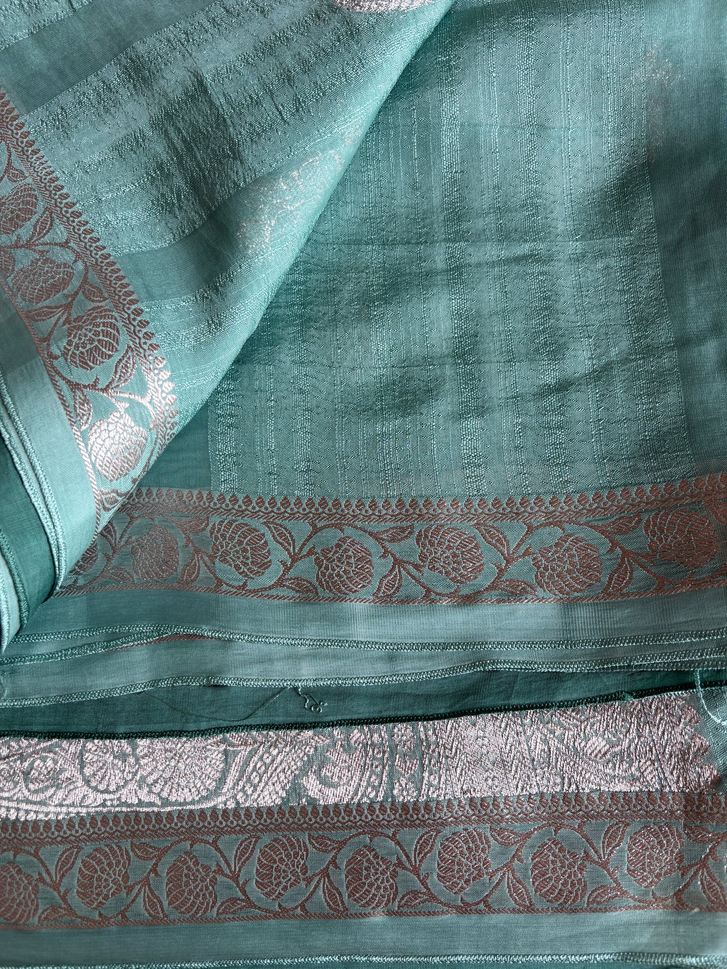 Powder Blue / Aqua Pure Banarasi Silk Saree