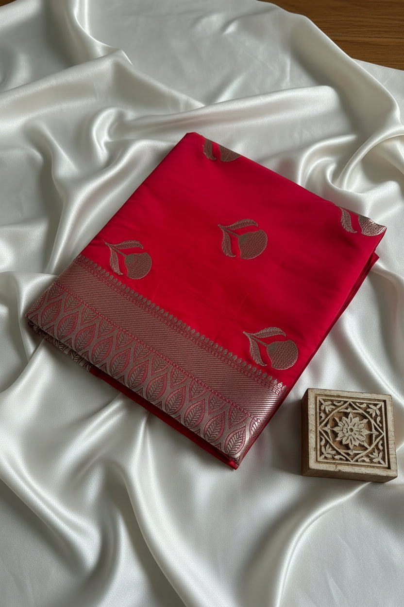 Bridal Red / Sindoor Pure Banarasi Silk Saree