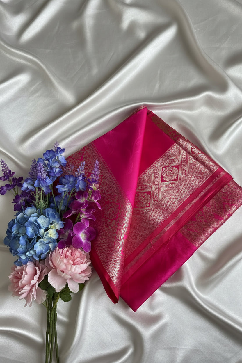 Rani Pink Soft Silk Saree