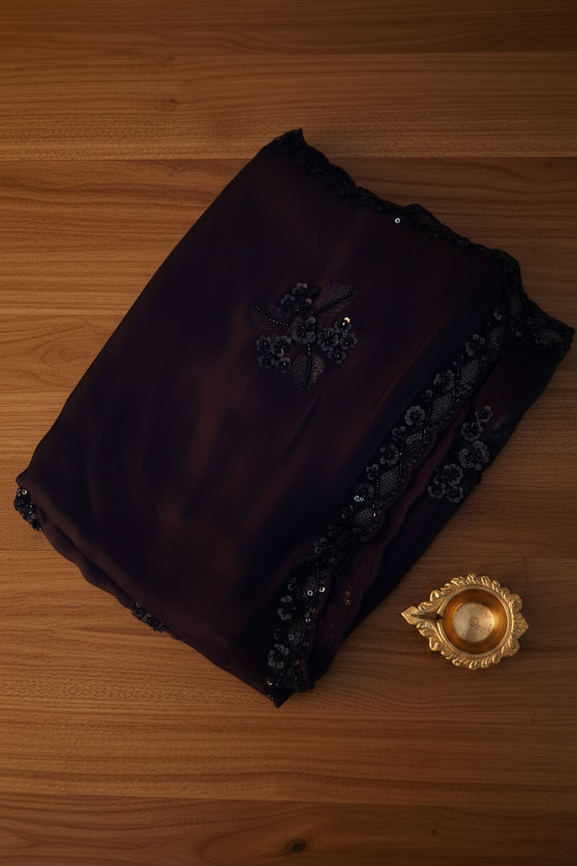Purpalish Pure Crushed Tissue Silk Saree