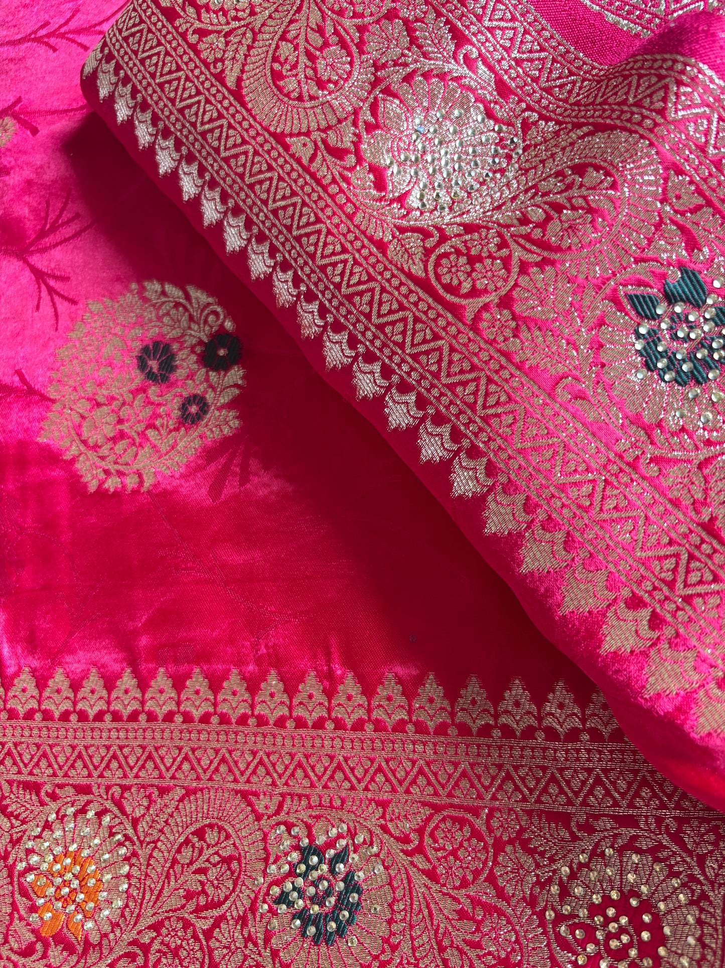 Bridal Rani Pink Soft Silk Saree