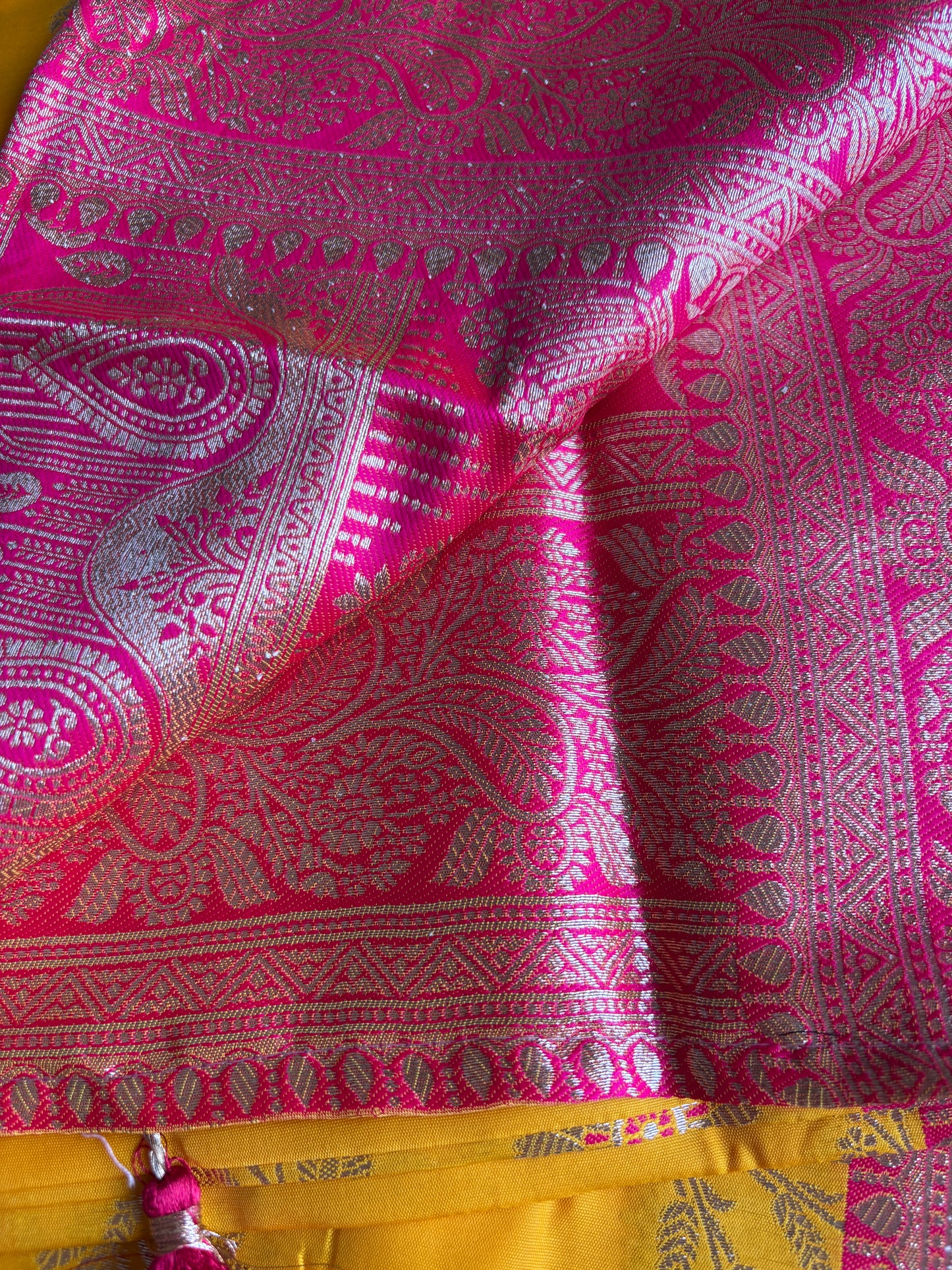 Mango Yellow Soft Silk Saree