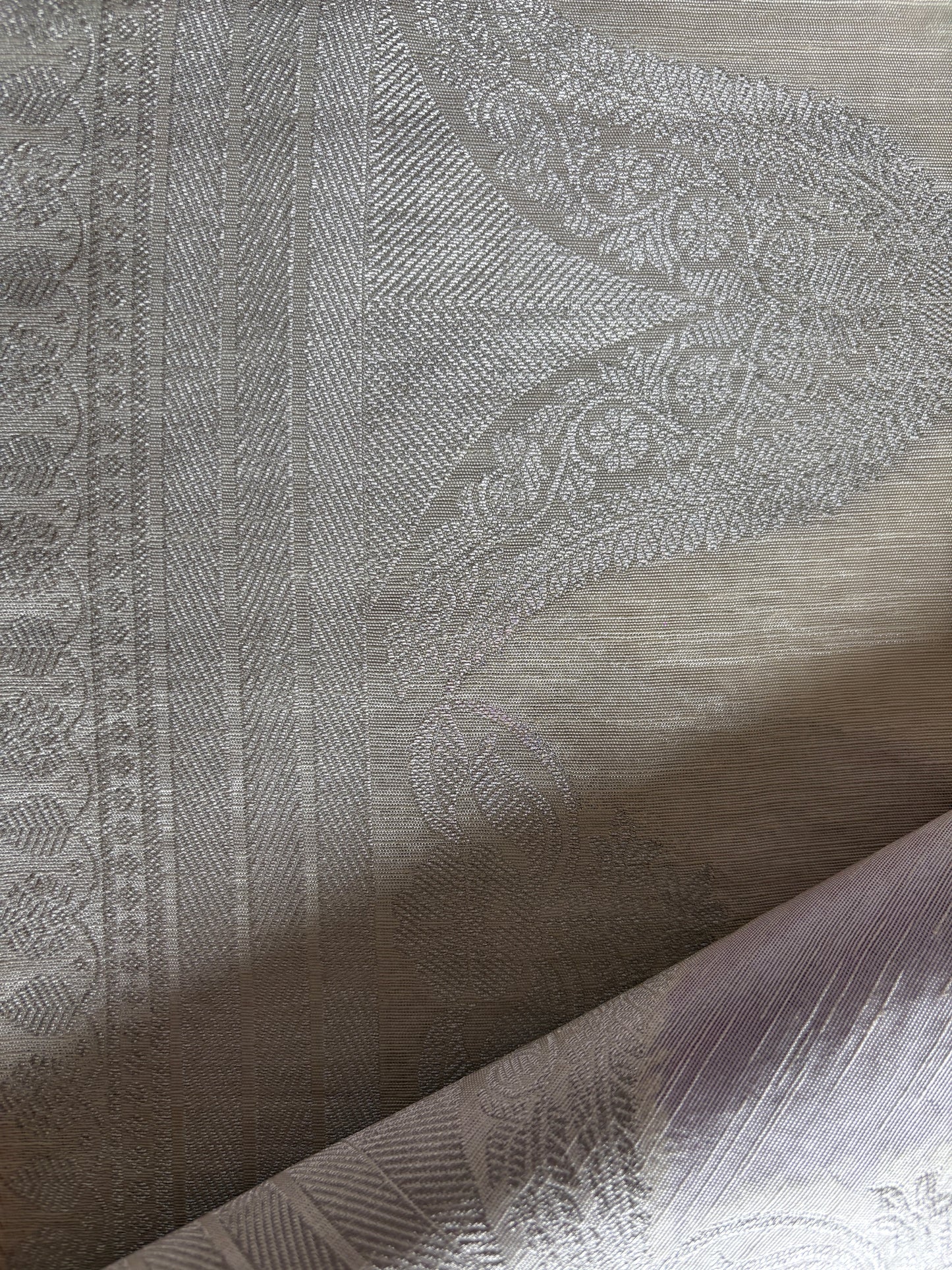 Antique Silver  Pure Banarasi Silk Saree