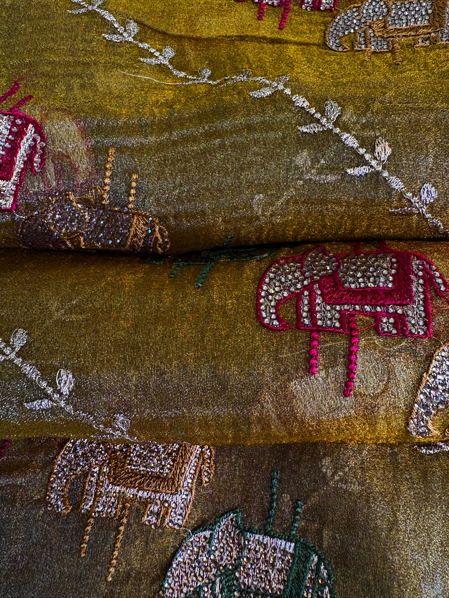 Antique Bronze Pure Tissue Saree