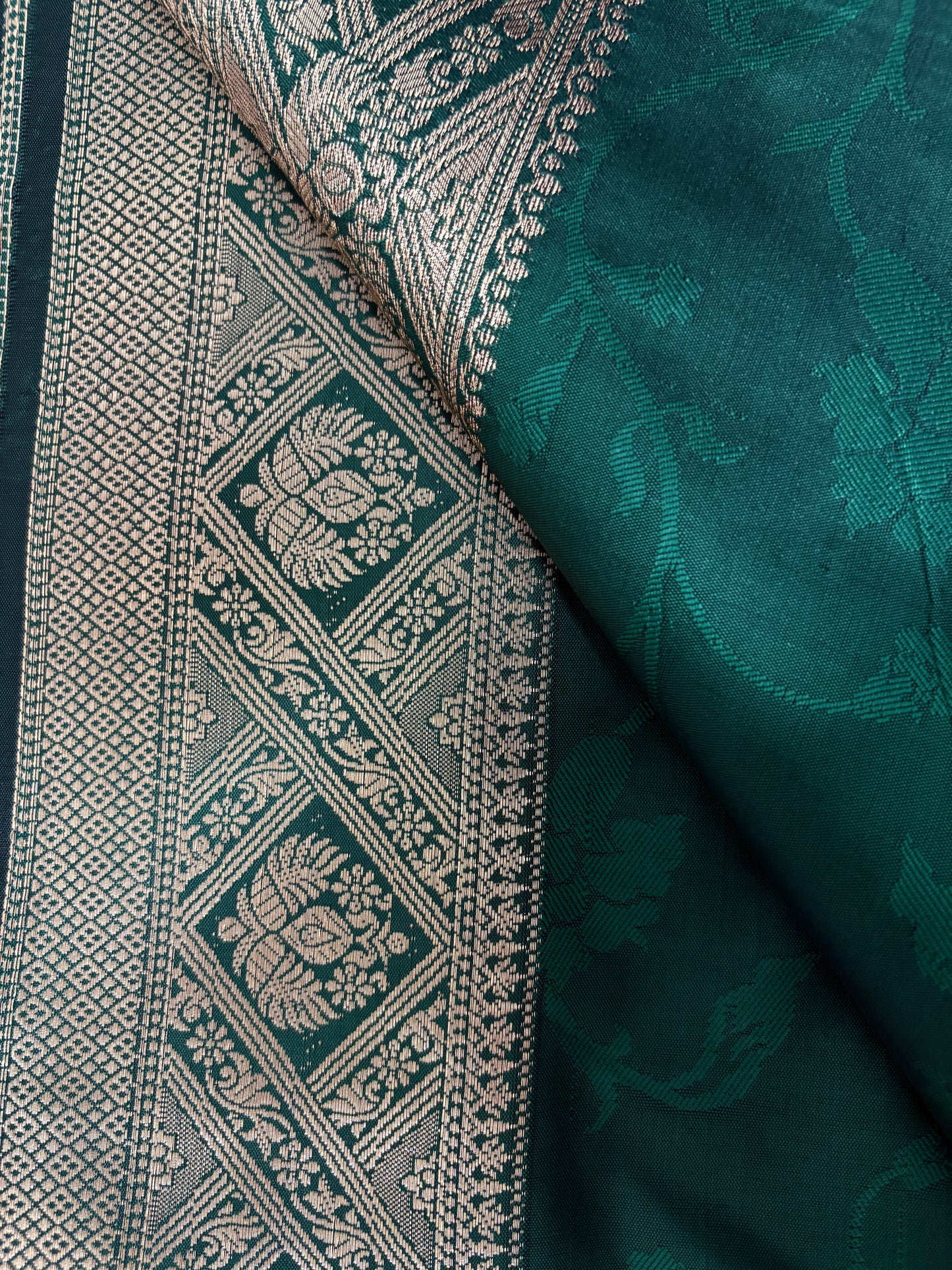Bottle Green Silk Saree