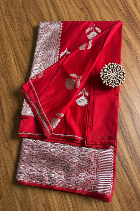 Bridal Red / Sindoor Pure Banarasi Silk Saree