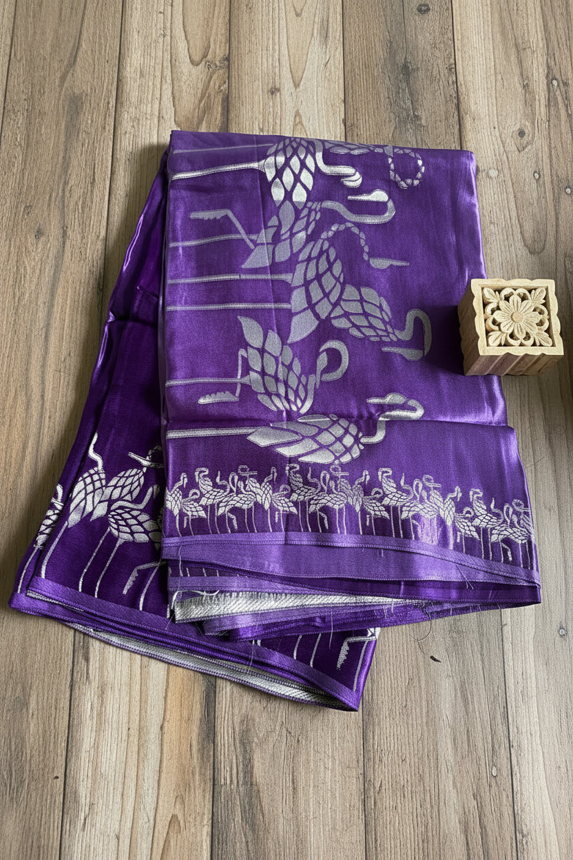Royal Purple Pure Banarasi  Silk Saree