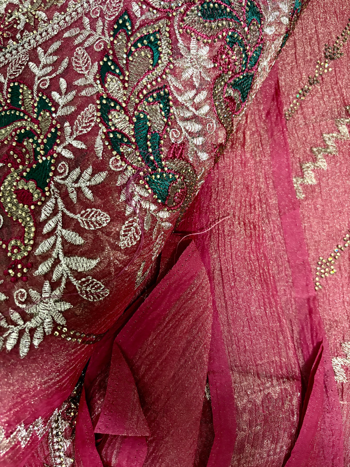 Bridal Premium Pure crush Red Shimmer Saree