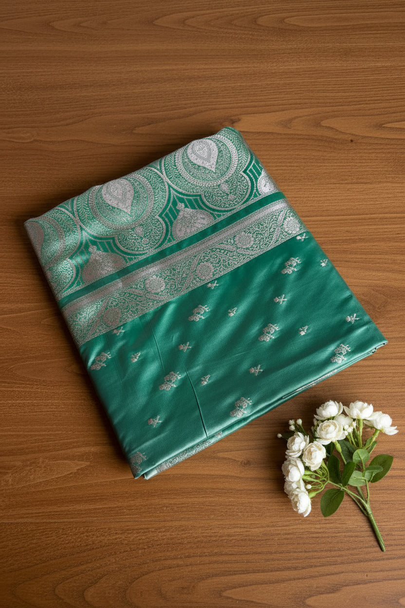 Mint Green Banarasi Silk Saree