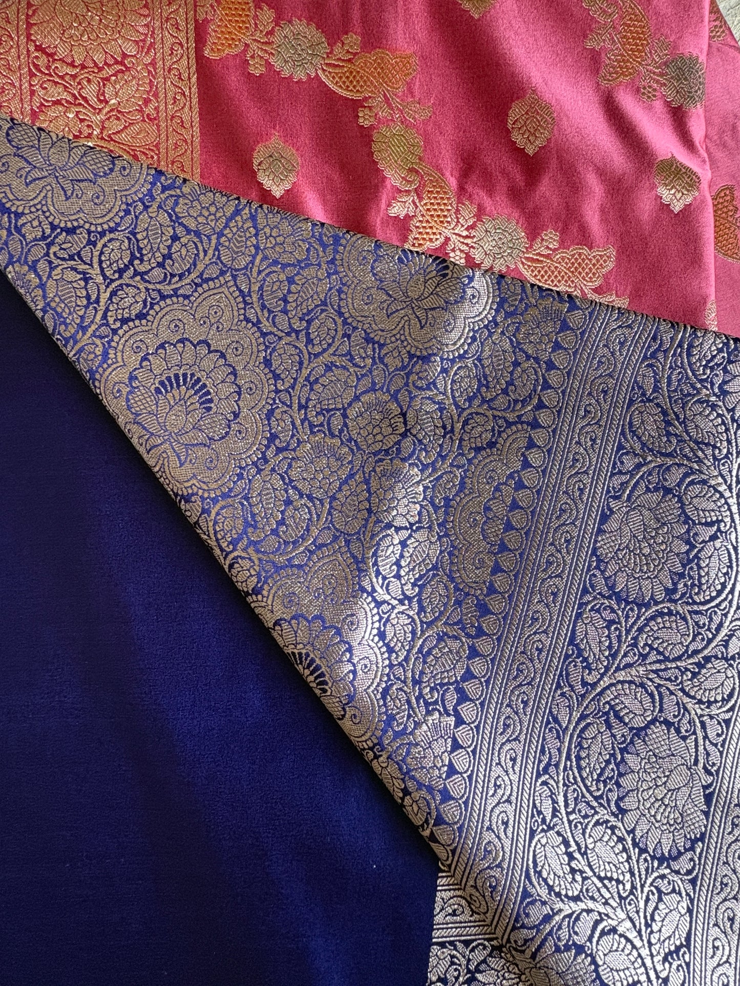 Rani Pink Katan Pure Banarasi Mushroom Silk Saree