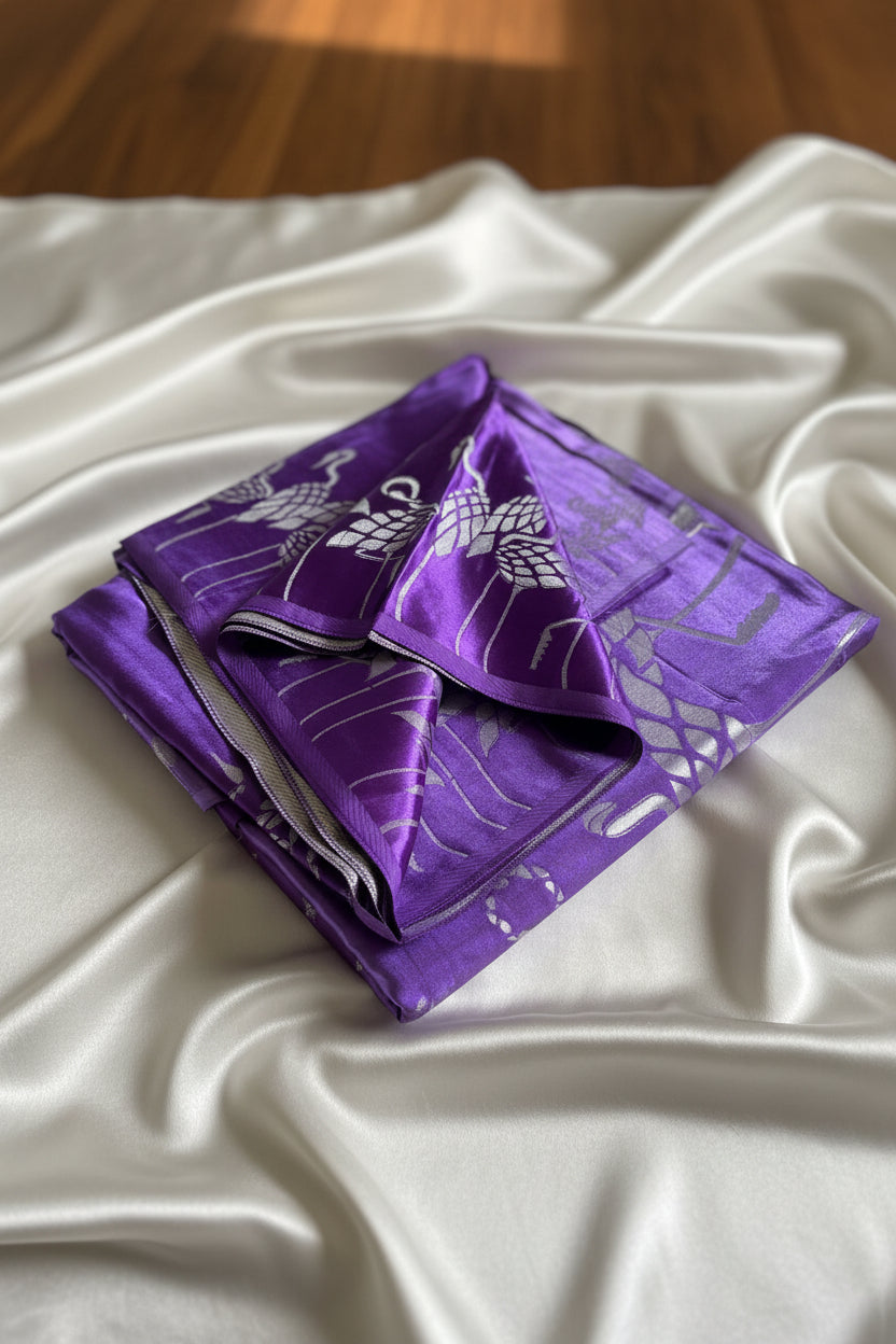 Royal Purple Pure Banarasi  Silk Saree