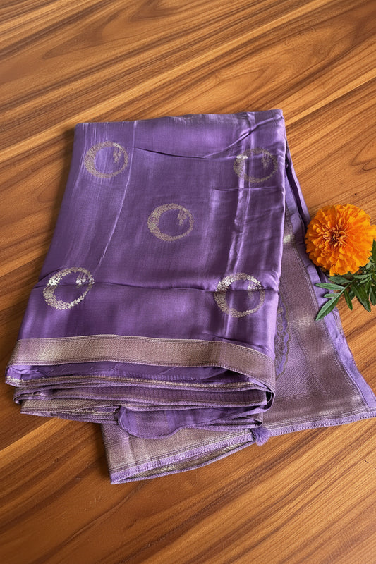 Jamuni Purple / Royal Violet Pure Banarasi  Silk Saree