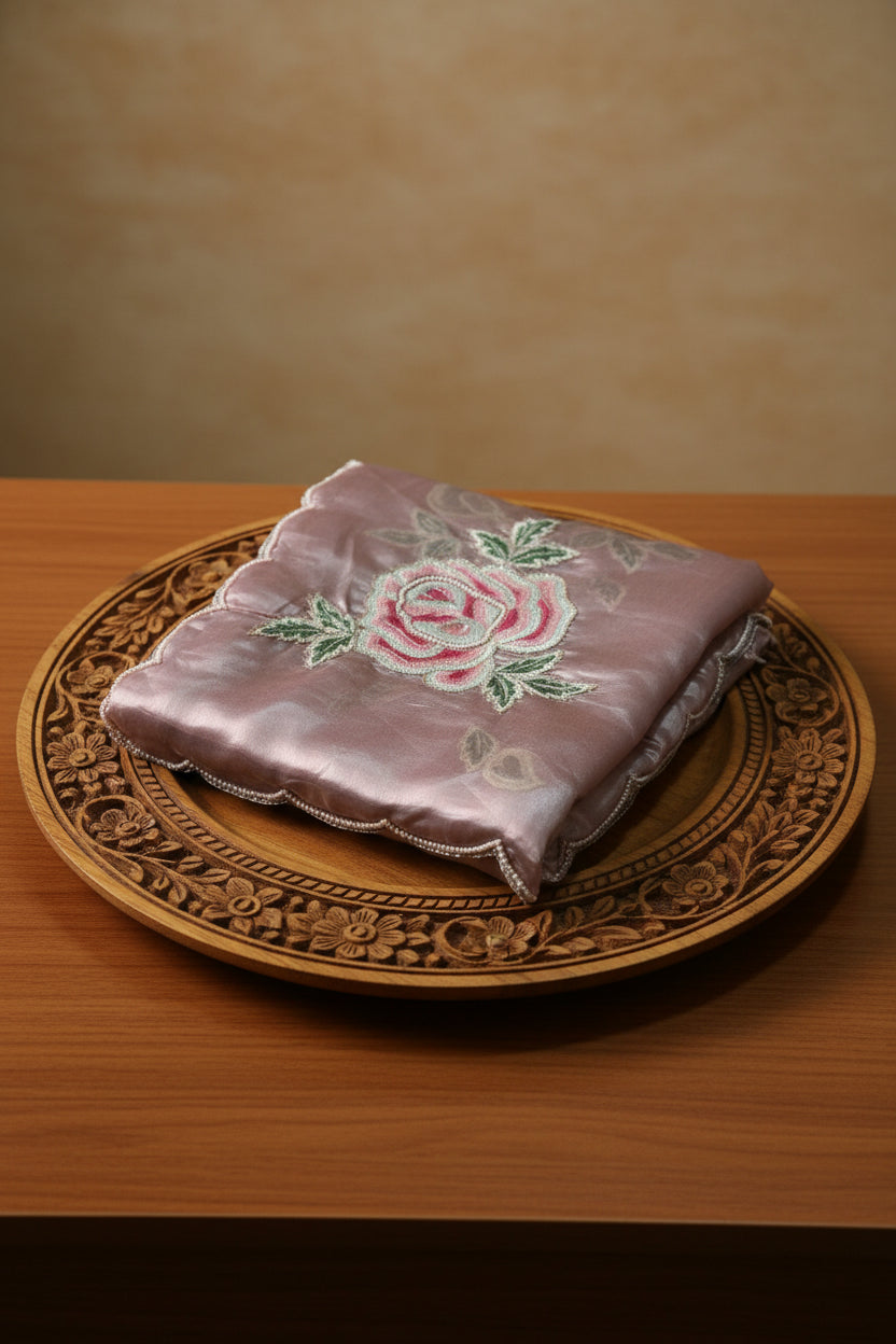 Lilac / Metallic Mauve Tissue Silk Saree With Stitched Blouse
