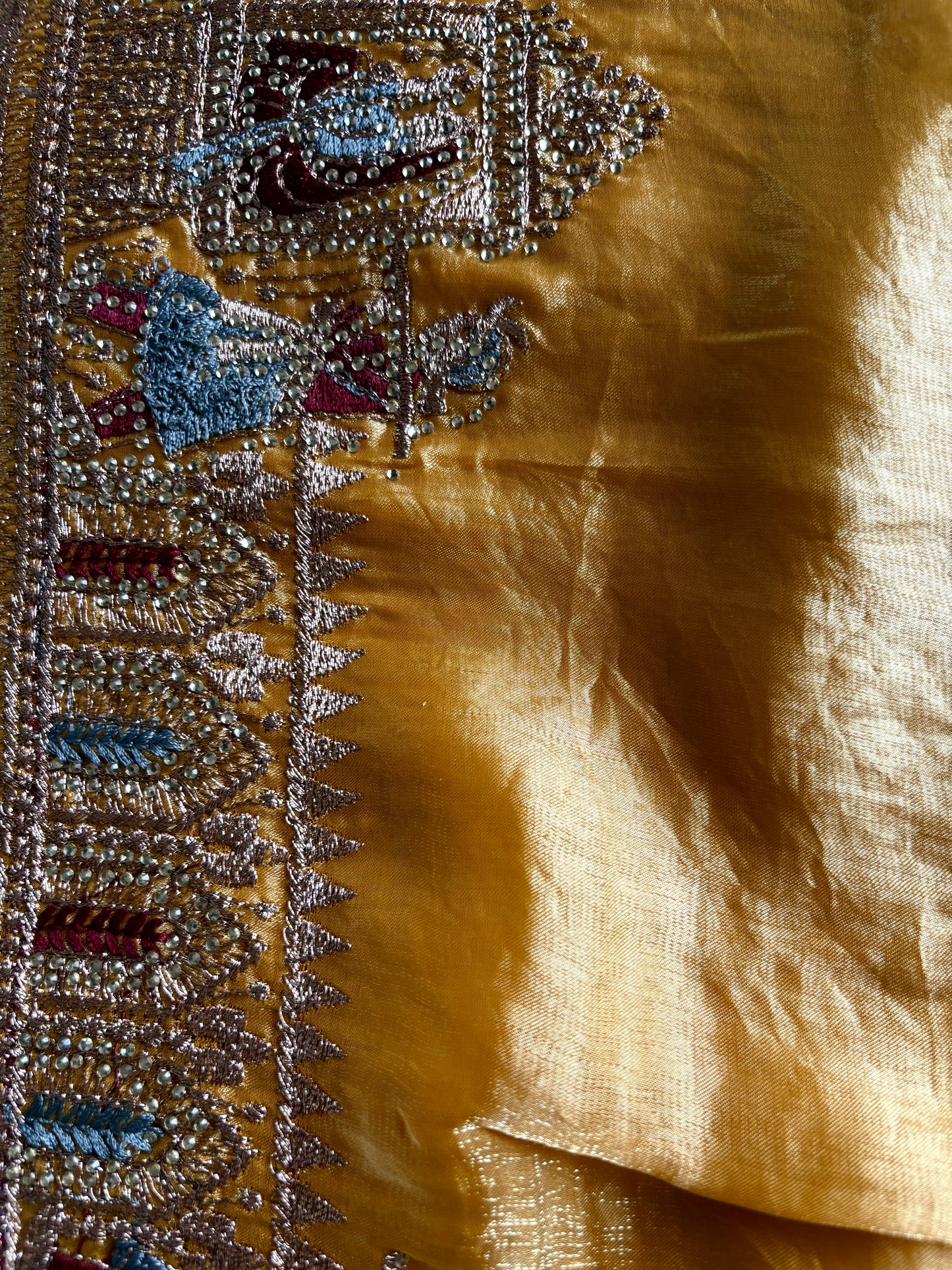 Mustard Gold soft pure Tissue Saree