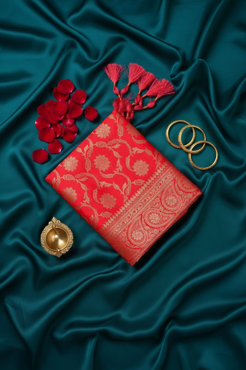 Kumkum Red Banarasi Silk Saree
