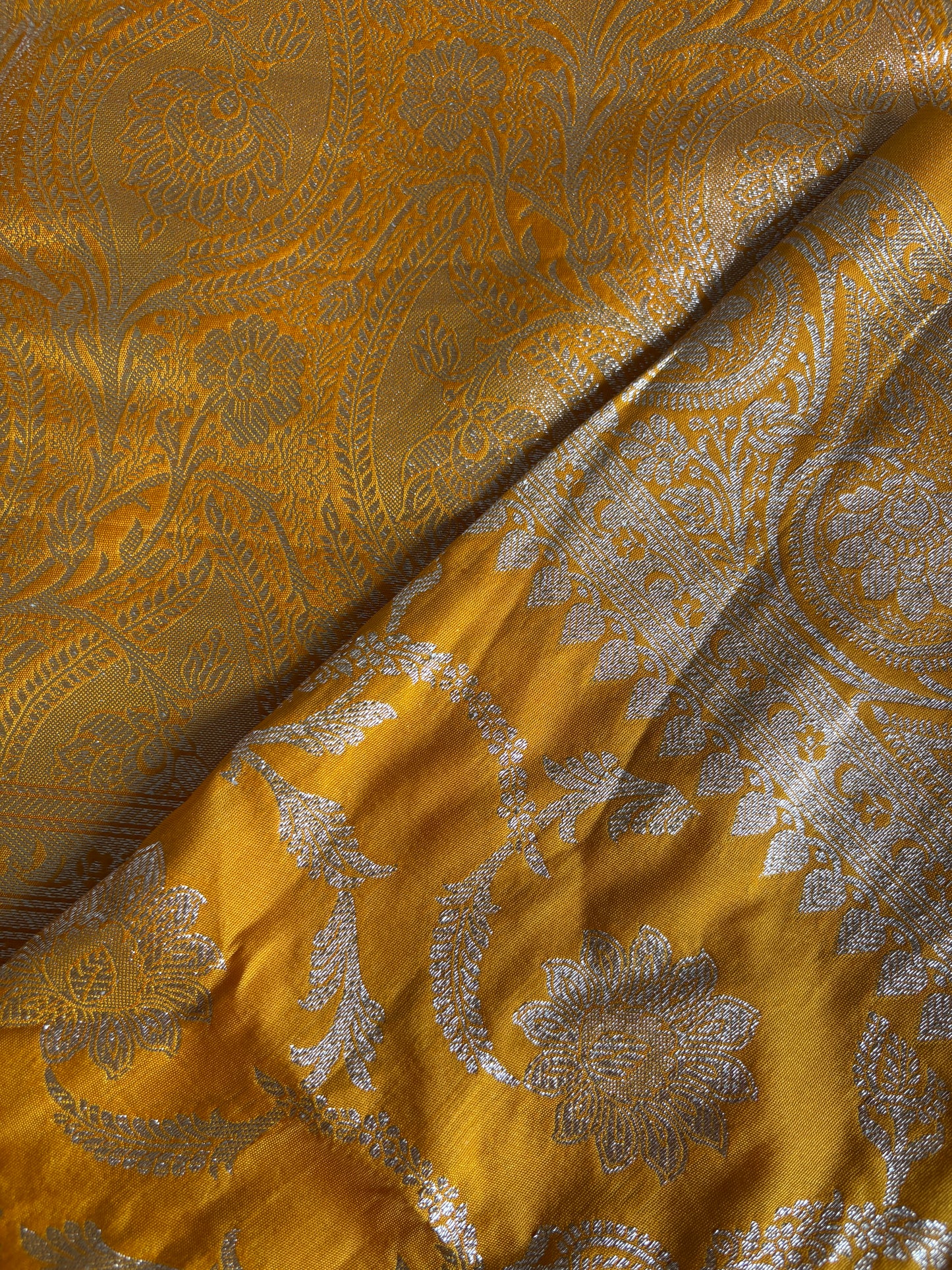 Mustard Yellow Gold Soft silk Saree