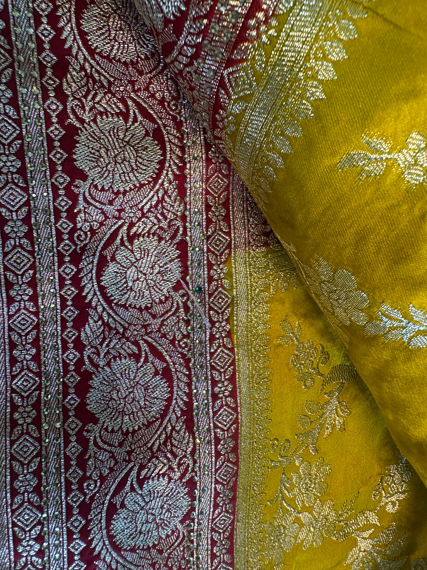 Mustard Yellow Banarasi Silk Saree with Dupatta