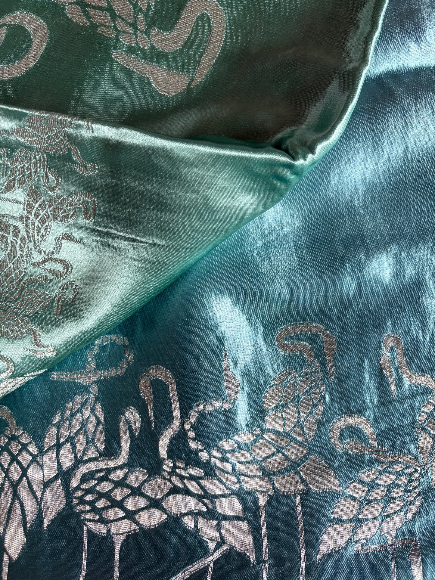 Teal /Blue Pure Banarasi Silk Saree