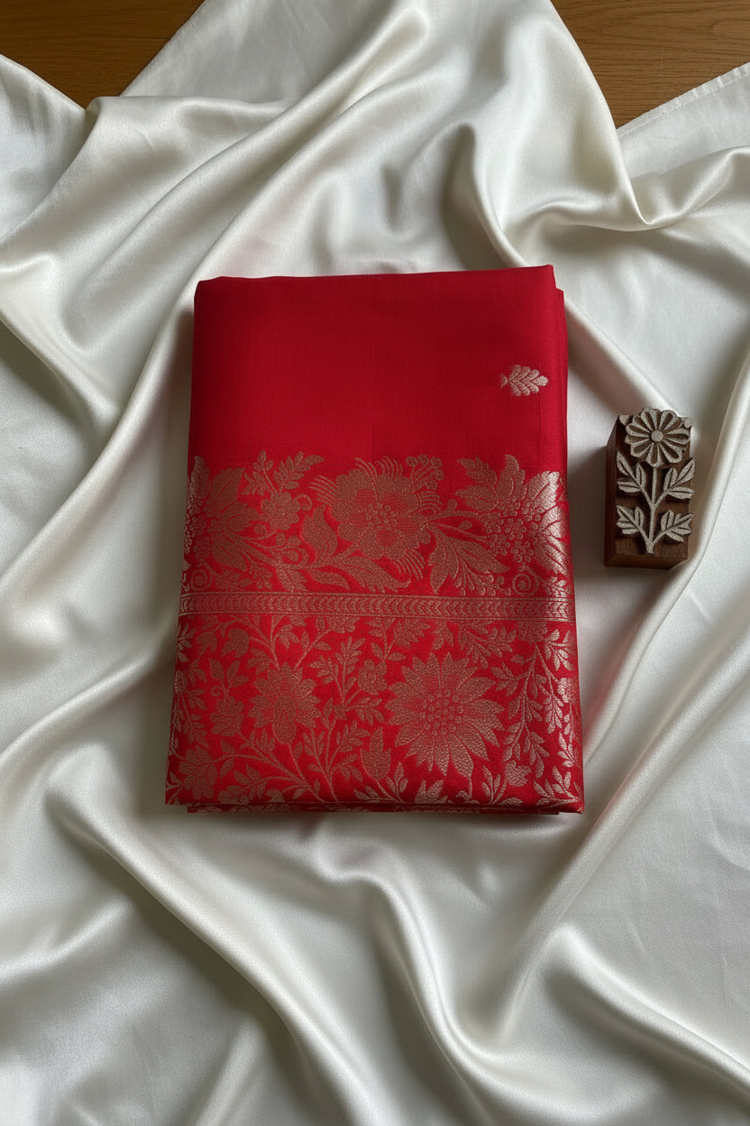 Bridal Red Soft Silk Saree